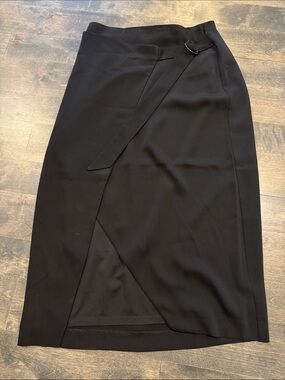 Express Black Wrap Midi Skirt